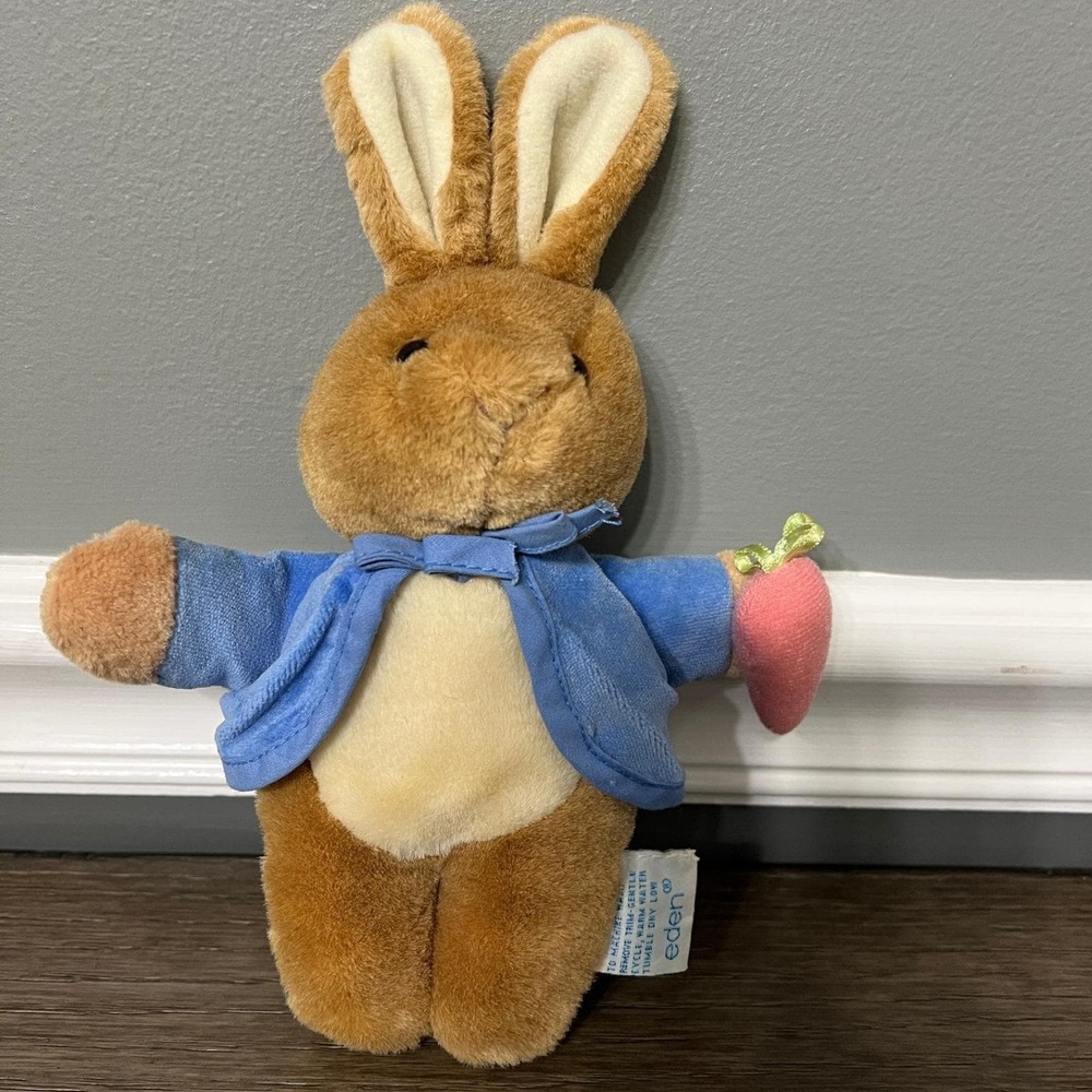 Eden Peter Rabbit Plush Stuffed‎ Animal Toy Carrot Blue Jacket Kids